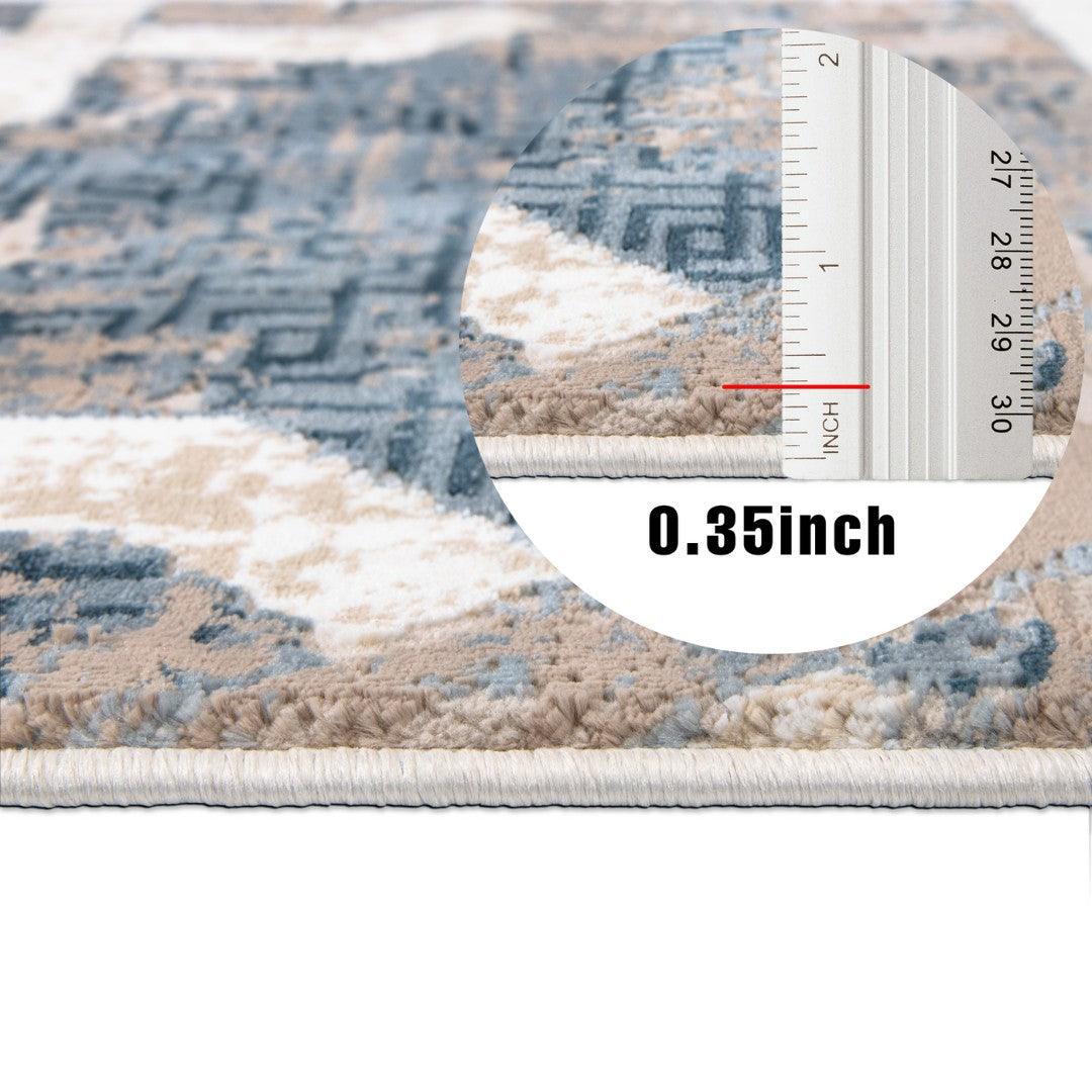 Soft High Pile Area Rug, Blue - Thick, Durable High Traffic Carpet - RUB-23301-BLU-2X3-5.1 - Arconiz