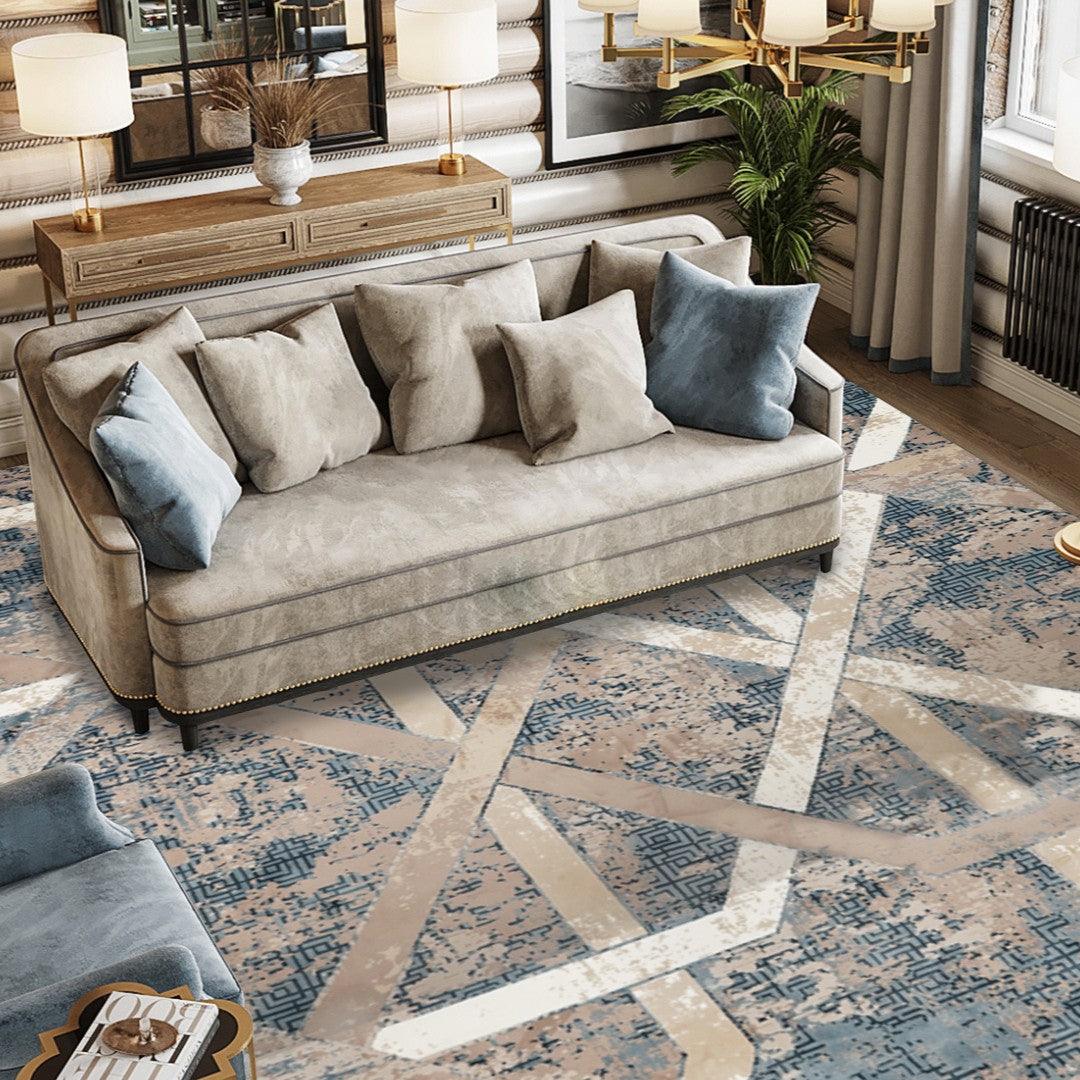 Soft High Pile Area Rug, Blue - Thick, Durable High Traffic Carpet - RUB-23301-BLU-2X3-5.1 - Arconiz