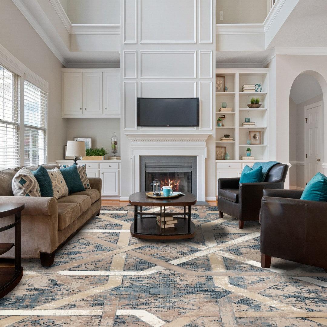 Soft High Pile Area Rug, Blue - Thick, Durable High Traffic Carpet - RUB-23301-BLU-2X3-5.1 - Arconiz