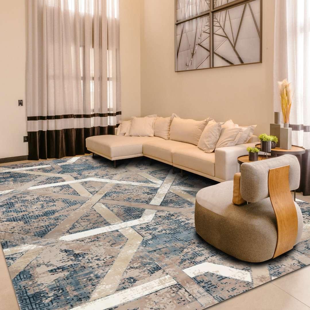 Soft High Pile Area Rug, Blue - Thick, Durable High Traffic Carpet - RUB-23301-BLU-2X3-5.1 - Arconiz