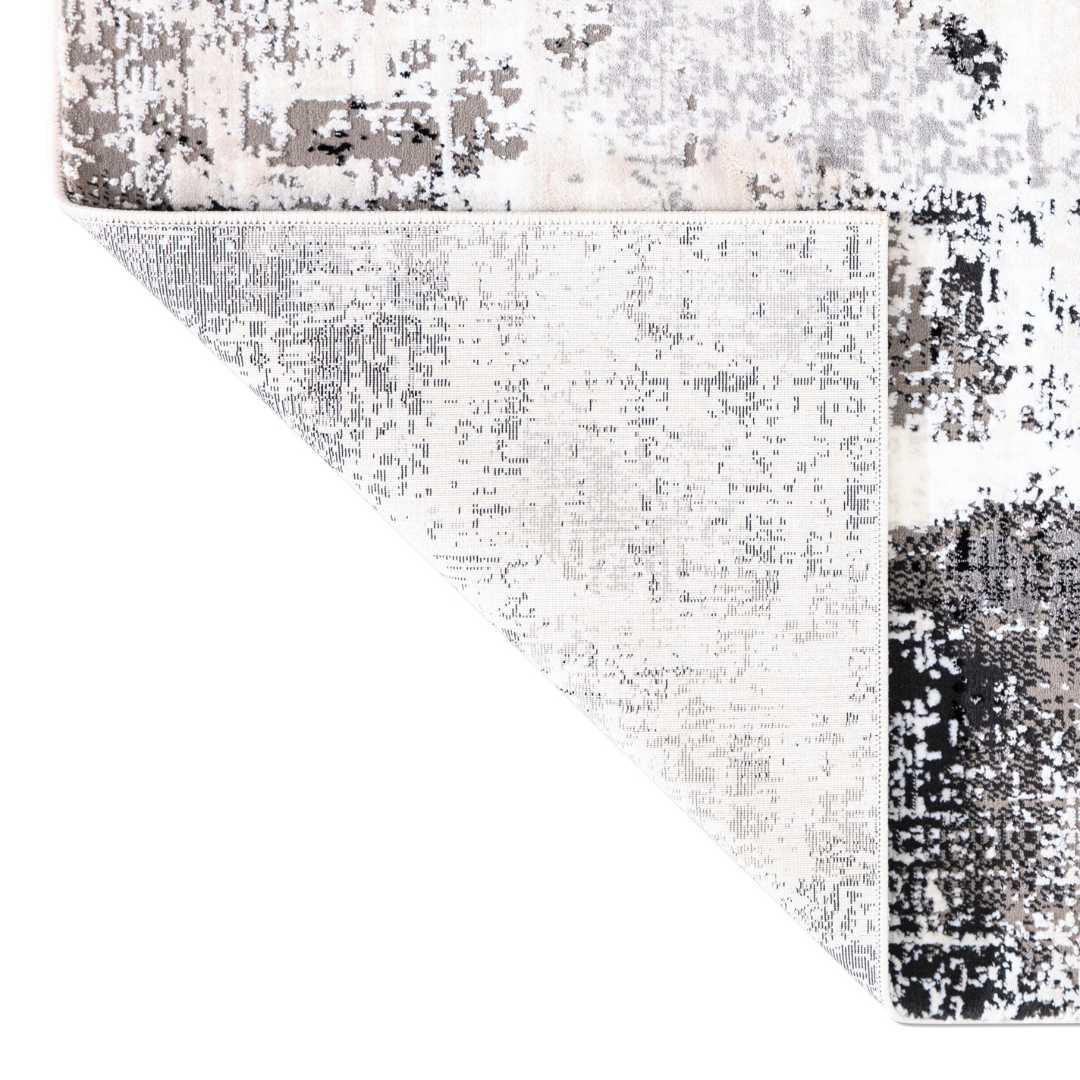 Gray and Black Abstract Area Rug - Soft, High Pile, Durable, Non-Shedding - RUB-25021-BLA-3X5-5.1 - Arconiz