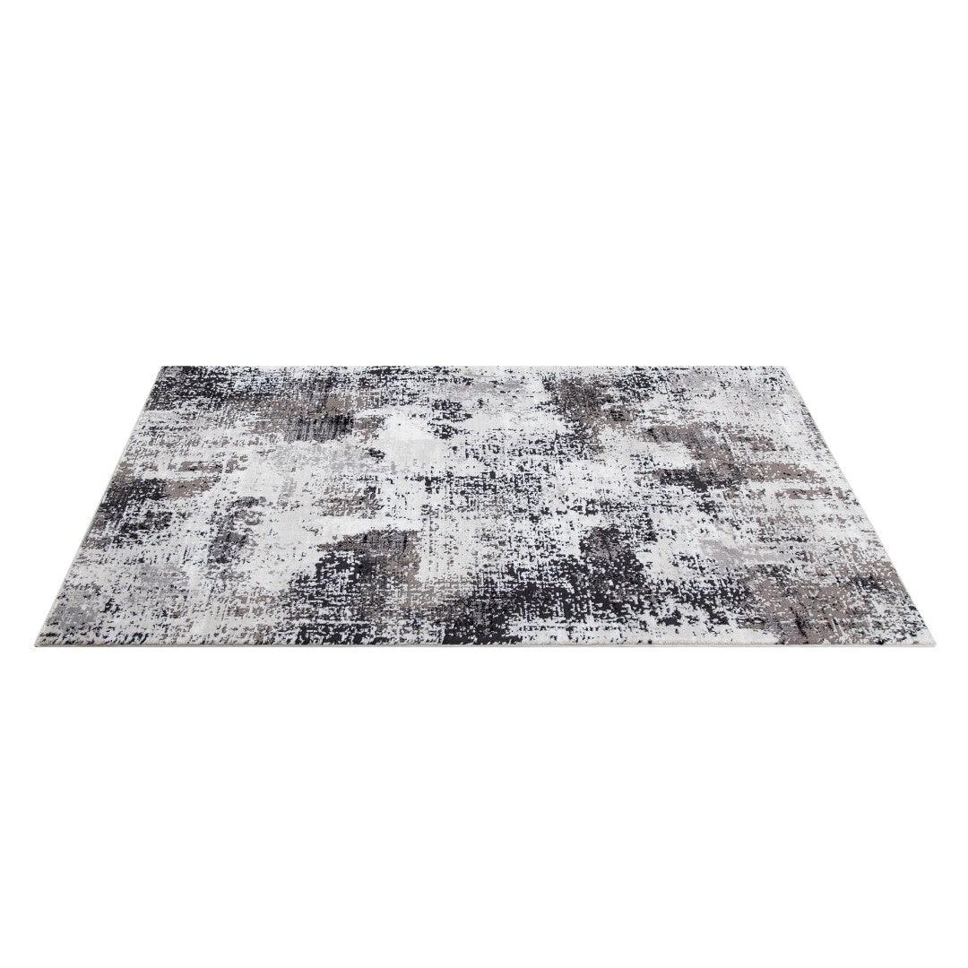Gray and Black Abstract Area Rug - Soft, High Pile, Durable, Non-Shedding - RUB-25021-BLA-3X5-5.1 - Arconiz