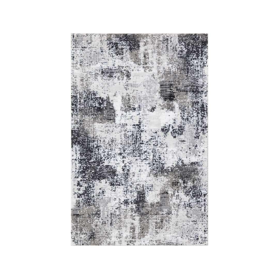 Gray and Black Abstract Area Rug - Soft, High Pile, Durable, Non-Shedding - RUB-25021-BLA-8X10-5.1 - Arconiz
