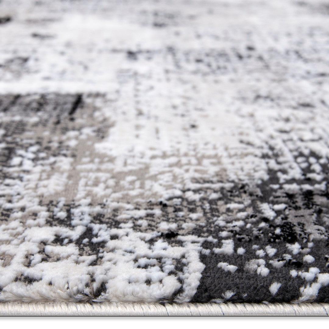 Gray and Black Abstract Area Rug - Soft, High Pile, Durable, Non-Shedding - RUB-25021-BLA-3X5-5.1 - Arconiz