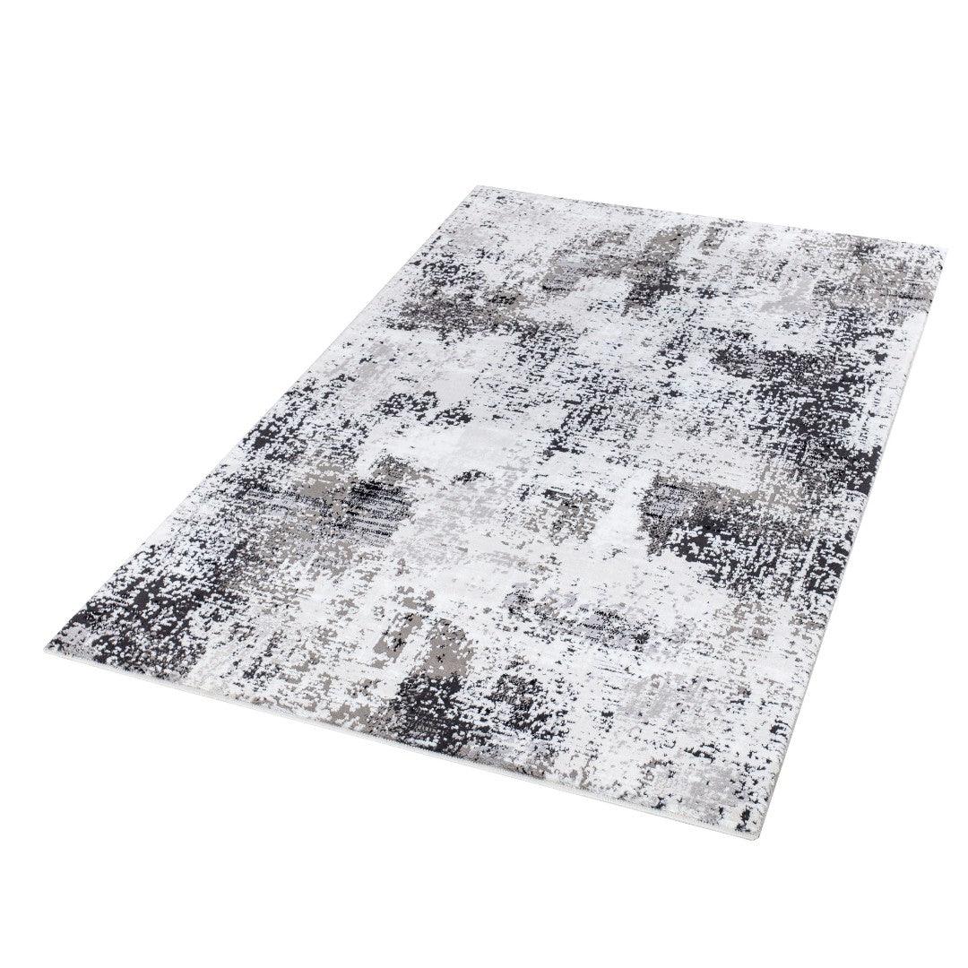 Gray and Black Abstract Area Rug - Soft, High Pile, Durable, Non-Shedding - RUB-25021-BLA-3X5-5.1 - Arconiz