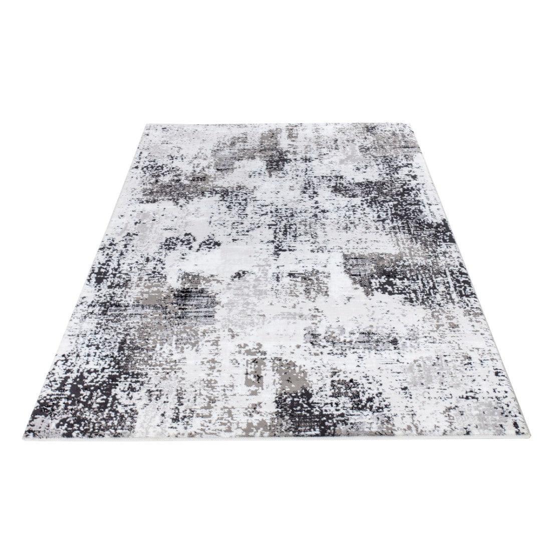 Gray and Black Abstract Area Rug - Soft, High Pile, Durable, Non-Shedding - RUB-25021-BLA-3X5-5.1 - Arconiz