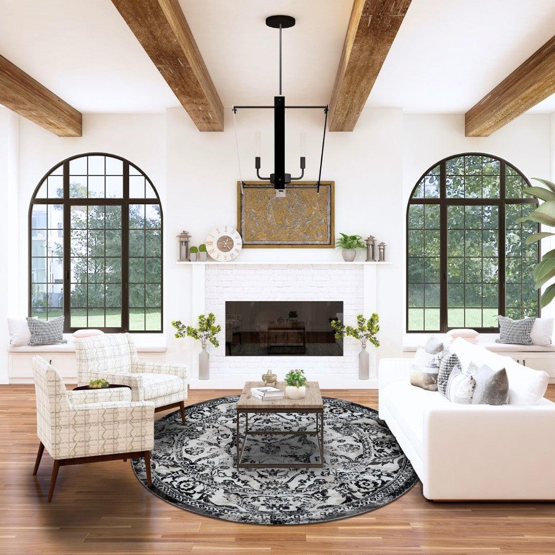 Modern Abstract Area Rug - Beige, Gray, Taupe, Off-white - RUB-27109-CRE-3X5-5.1 - Arconiz