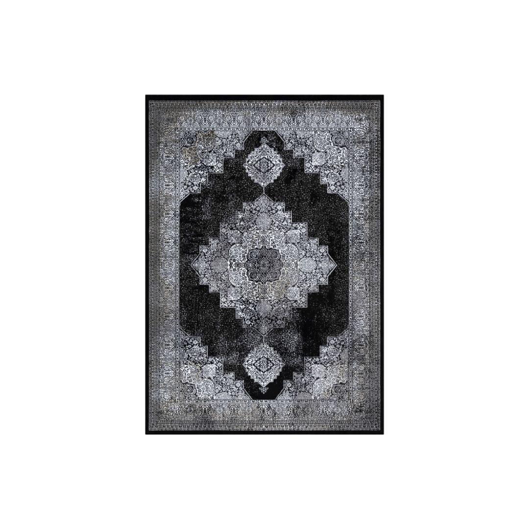 5x7 Black and White Area Rug - Soft, High Density, No Shedding - RUB-27216-BLA-5X7-5.1 - Arconiz