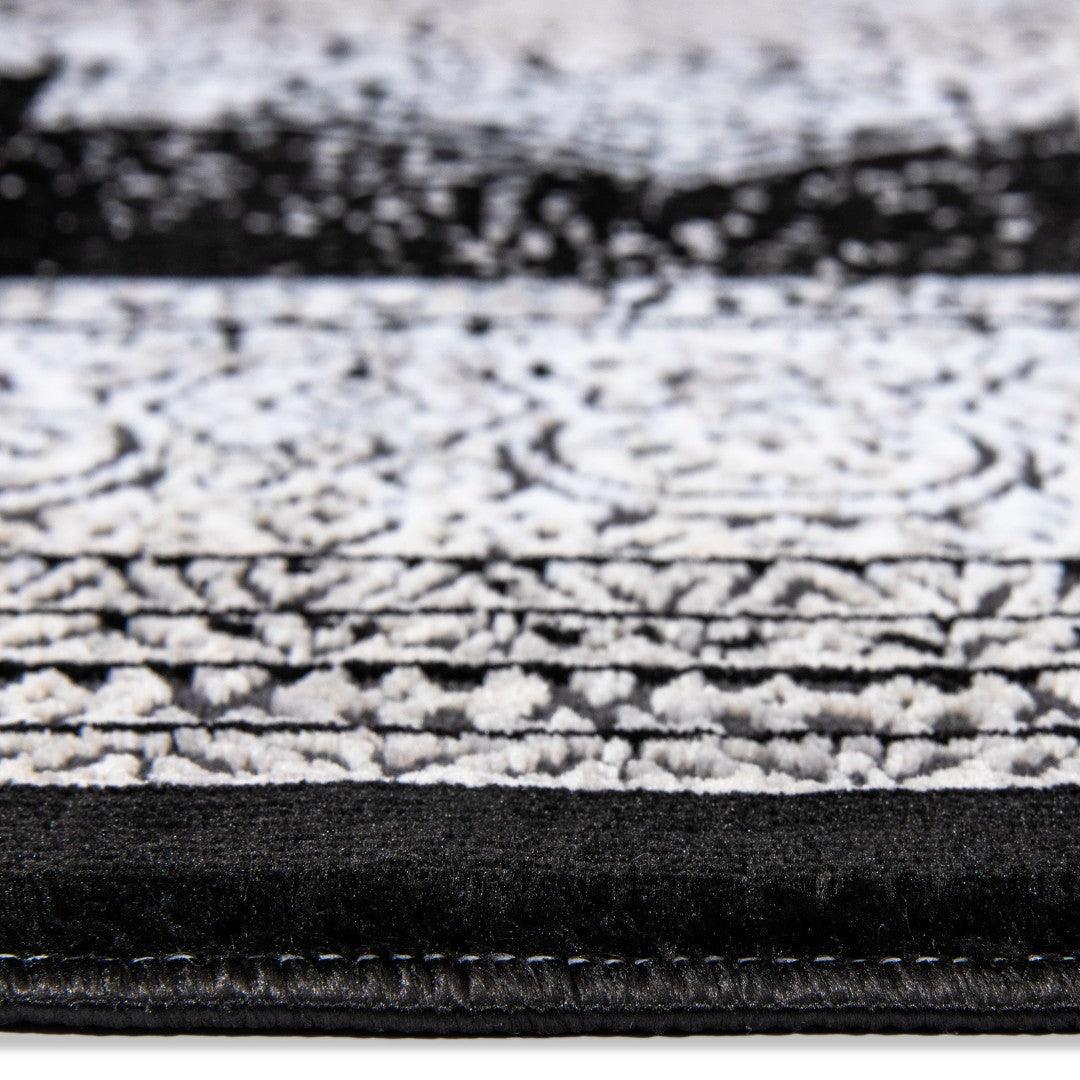 5x7 Black and White Area Rug - Soft, High Density, No Shedding - RUB-27216-BLA-5X7-5.1 - Arconiz