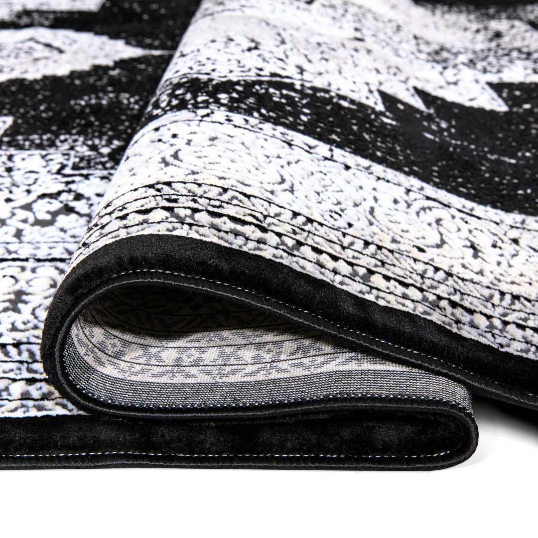 5x7 Black and White Area Rug - Soft, High Density, No Shedding - RUB-27216-BLA-5X7-5.1 - Arconiz