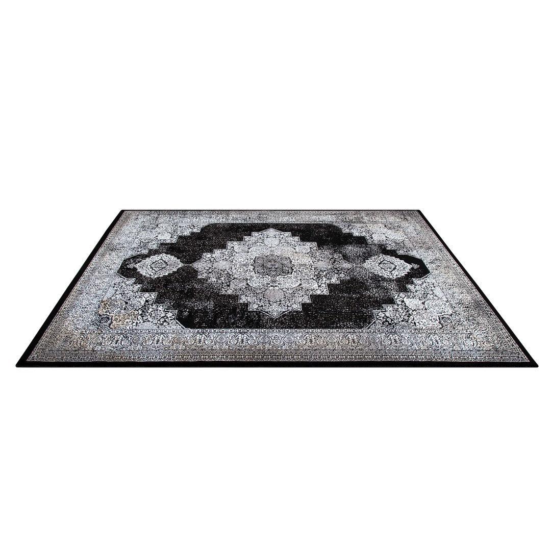 5x7 Black and White Area Rug - Soft, High Density, No Shedding - RUB-27216-BLA-5X7-5.1 - Arconiz