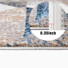 Modern Geometric Area Rug 5x7 - Beige, Blue, Gray - RUB-10128-BLU-5X7-5.1 - Arconiz