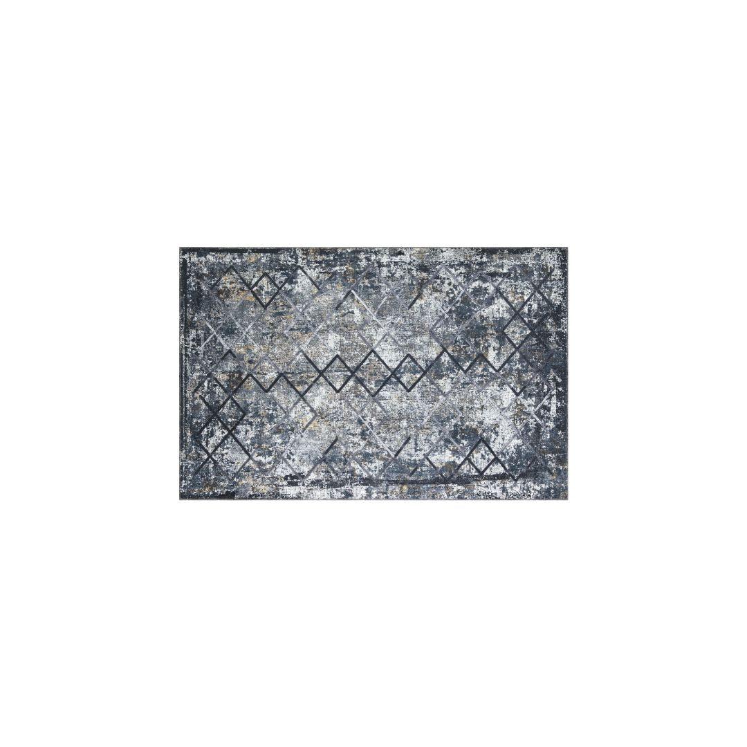 Machine Washable Area Rug, Blue Gray Distressed Design, Recycled Material - SAP-9xN1005-GRE-2X3-5.1.1 - Arconiz
