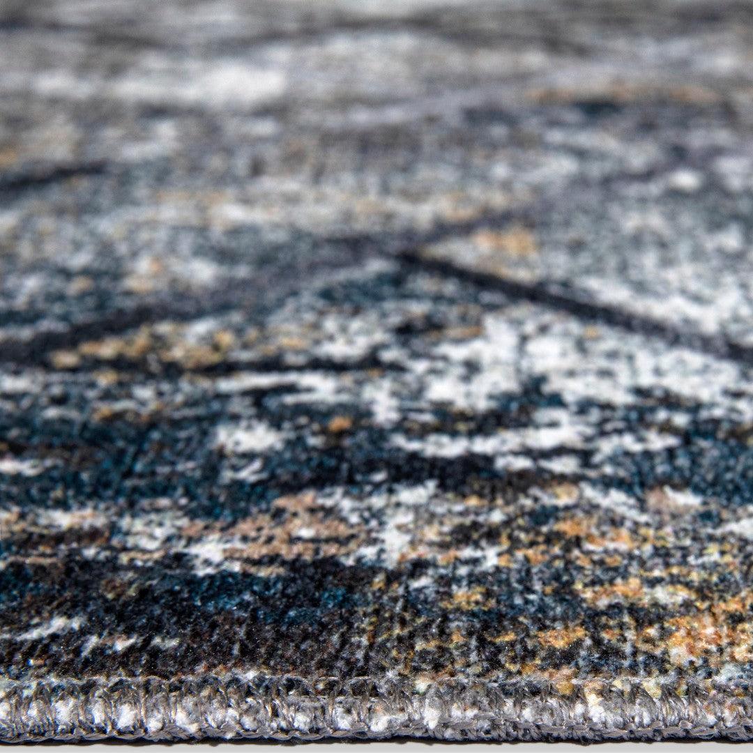 Machine Washable Area Rug, Blue Gray Distressed Design, Recycled Material - SAP-9xN1005-GRE-2X3-5.1.1 - Arconiz