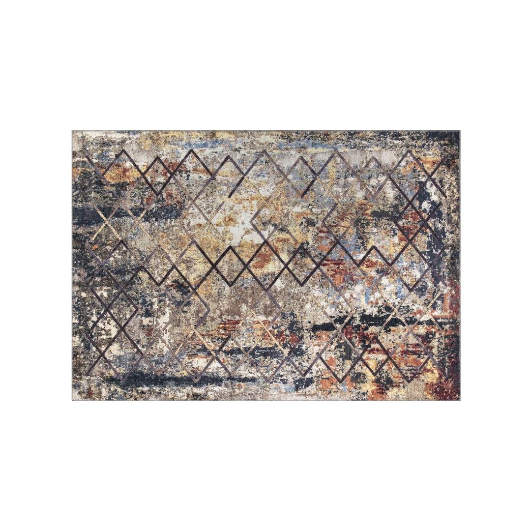 Machine Washable Gold Area Rug‚ Recycled Material - SAP-N1038-MUL-3X5-5.1.1 - Arconiz