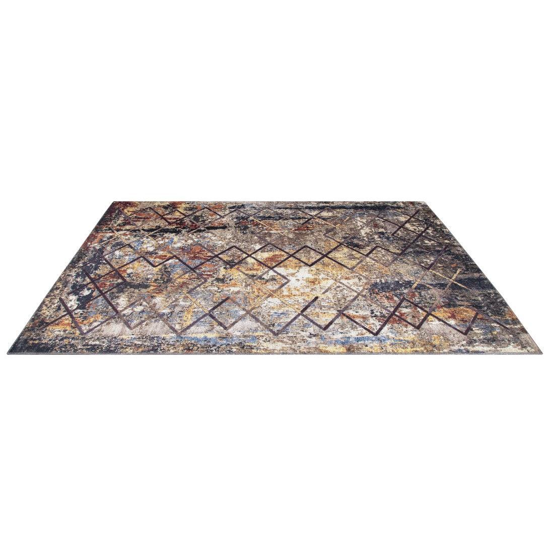Machine Washable Gold Area Rug‚ Recycled Material - SAP-N1038-MUL-2X3-5.1.1 - Arconiz