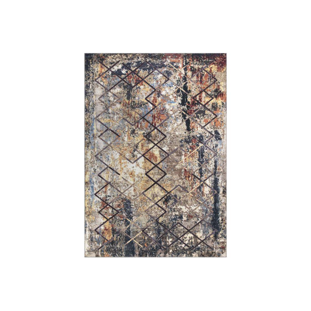 Machine Washable Gold Area Rug‚ Recycled Material - SAP-N1038-MUL-5X7-5.1.1 - Arconiz