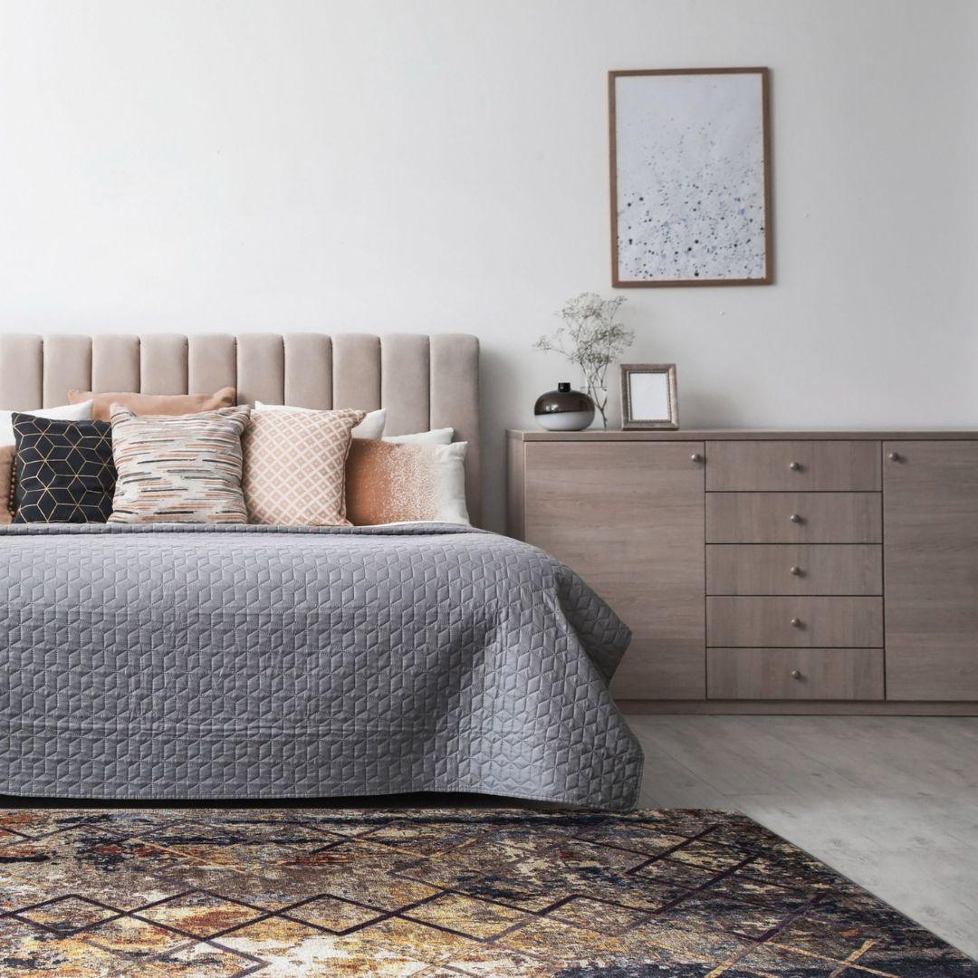 Machine Washable Gold Area Rug‚ Recycled Material - SAP-N1038-MUL-2X3-5.1.1 - Arconiz