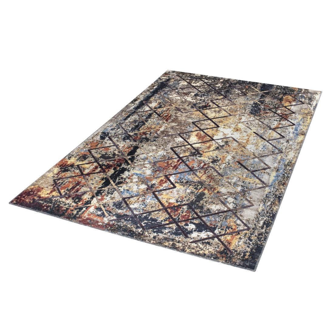 Machine Washable Gold Area Rug‚ Recycled Material - SAP-N1038-MUL-2X3-5.1.1 - Arconiz
