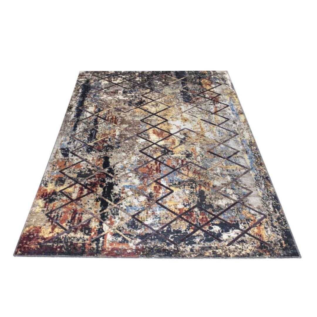 Machine Washable Gold Area Rug‚ Recycled Material - SAP-N1038-MUL-2X3-5.1.1 - Arconiz