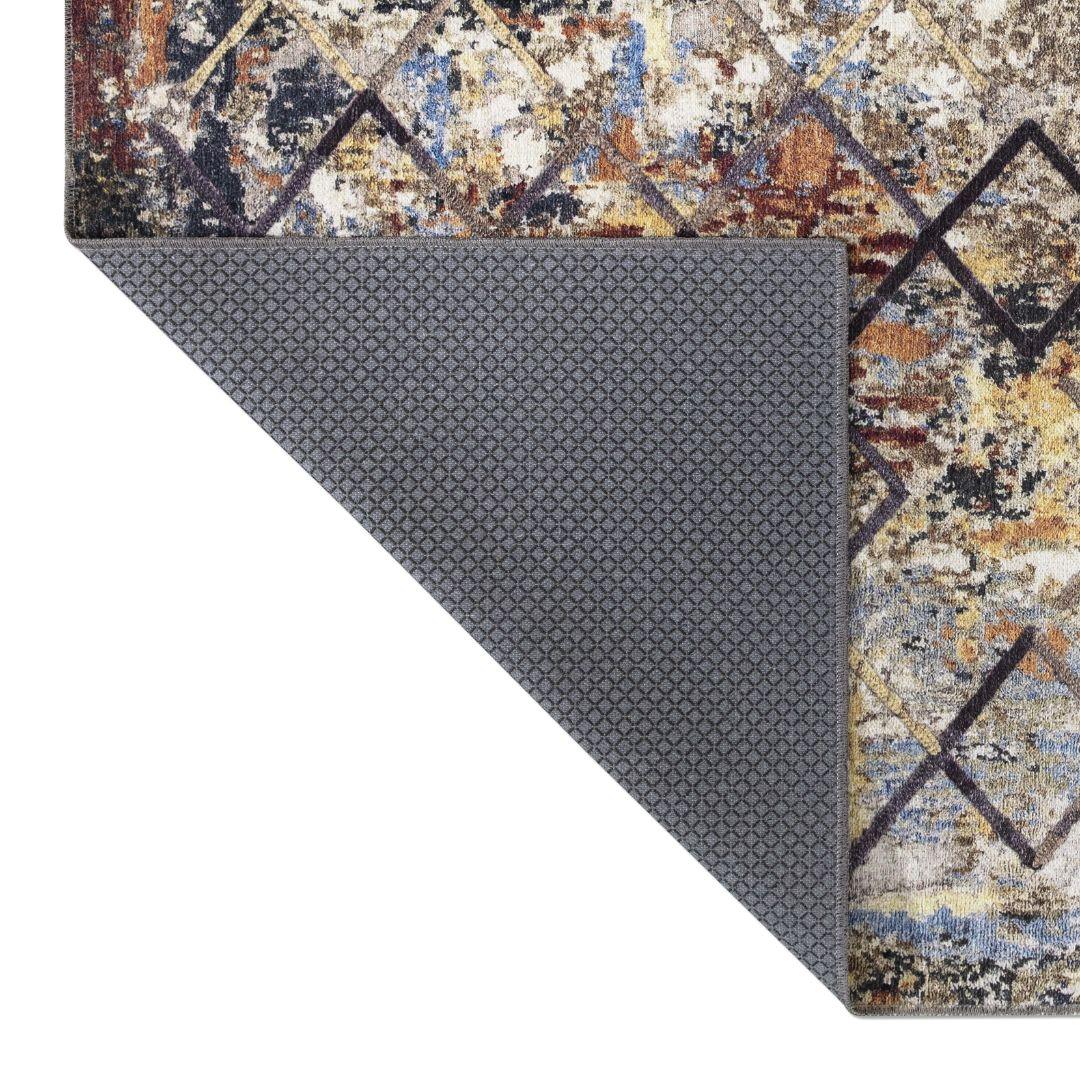 Machine Washable Gold Area Rug‚ Recycled Material - SAP-N1038-MUL-2X3-5.1.1 - Arconiz