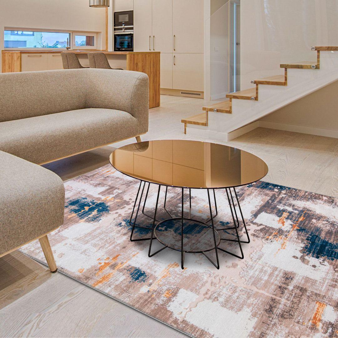 Machine Washable Multicolor Area Rug - Modern & Distressed - SAP-P1004-BLU-3X5-2.2.1 - Arconiz