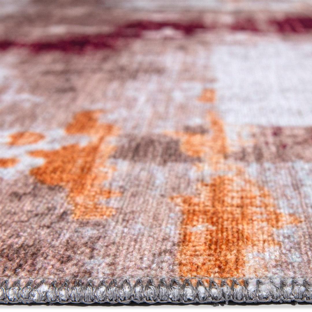 Machine Washable Multicolor Area Rug - Modern & Distressed - SAP-P1004-BUR-3X5-2.2.1 - Arconiz
