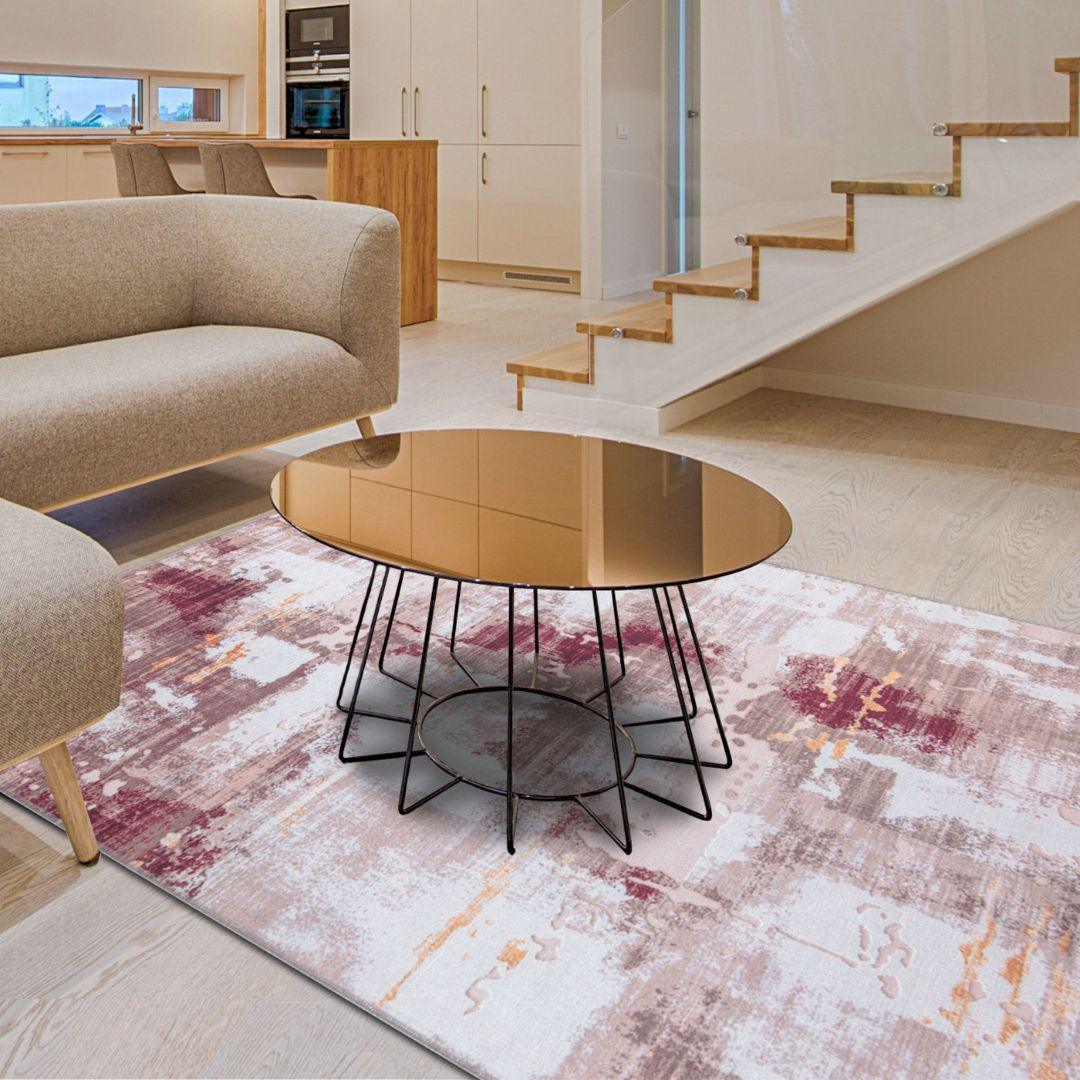 Machine Washable Multicolor Area Rug - Modern & Distressed - SAP-P1004-BUR-3X5-2.2.1 - Arconiz