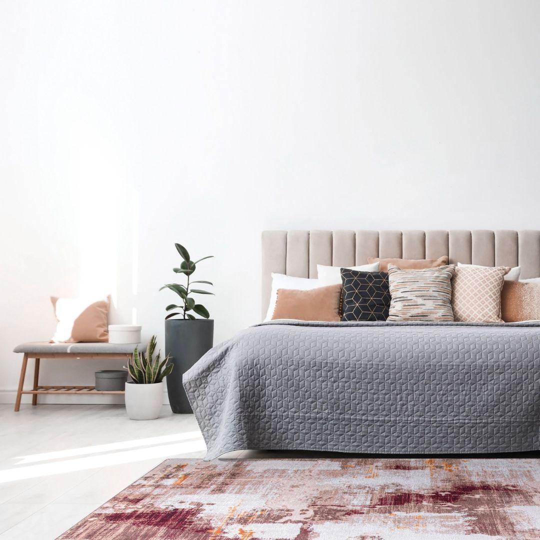 Machine Washable Multicolor Area Rug - Modern & Distressed - SAP-P1004-BUR-3X5-2.2.1 - Arconiz