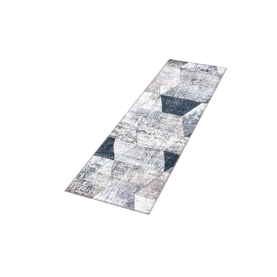 Machine Washable Modern Geometric Area Rug - Gray & Black - SAP-4JP1044-GRE-2X6-4.2.1 - Arconiz