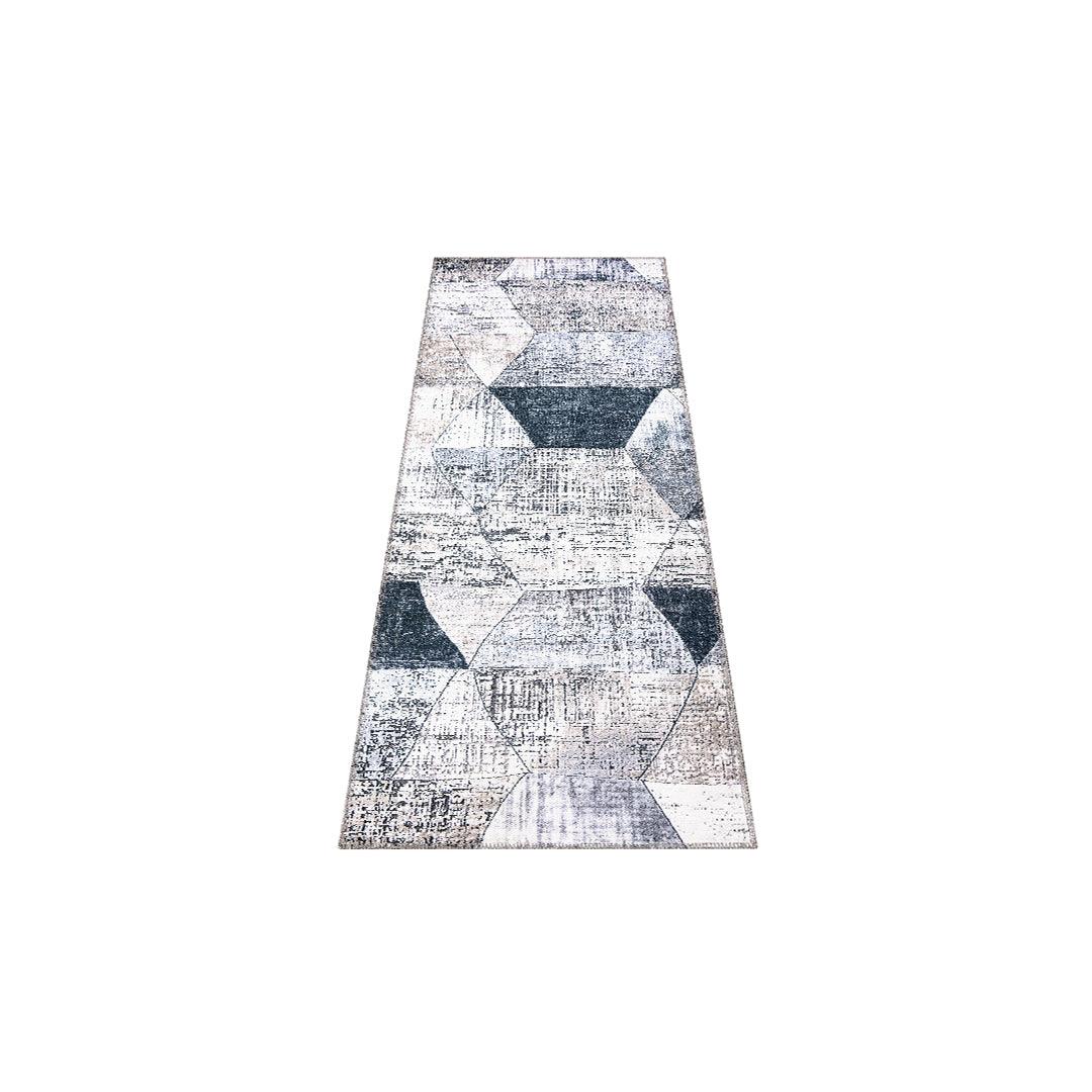 Machine Washable Modern Geometric Area Rug - Gray & Black - SAP-4JP1044-GRE-2X6-4.2.1 - Arconiz