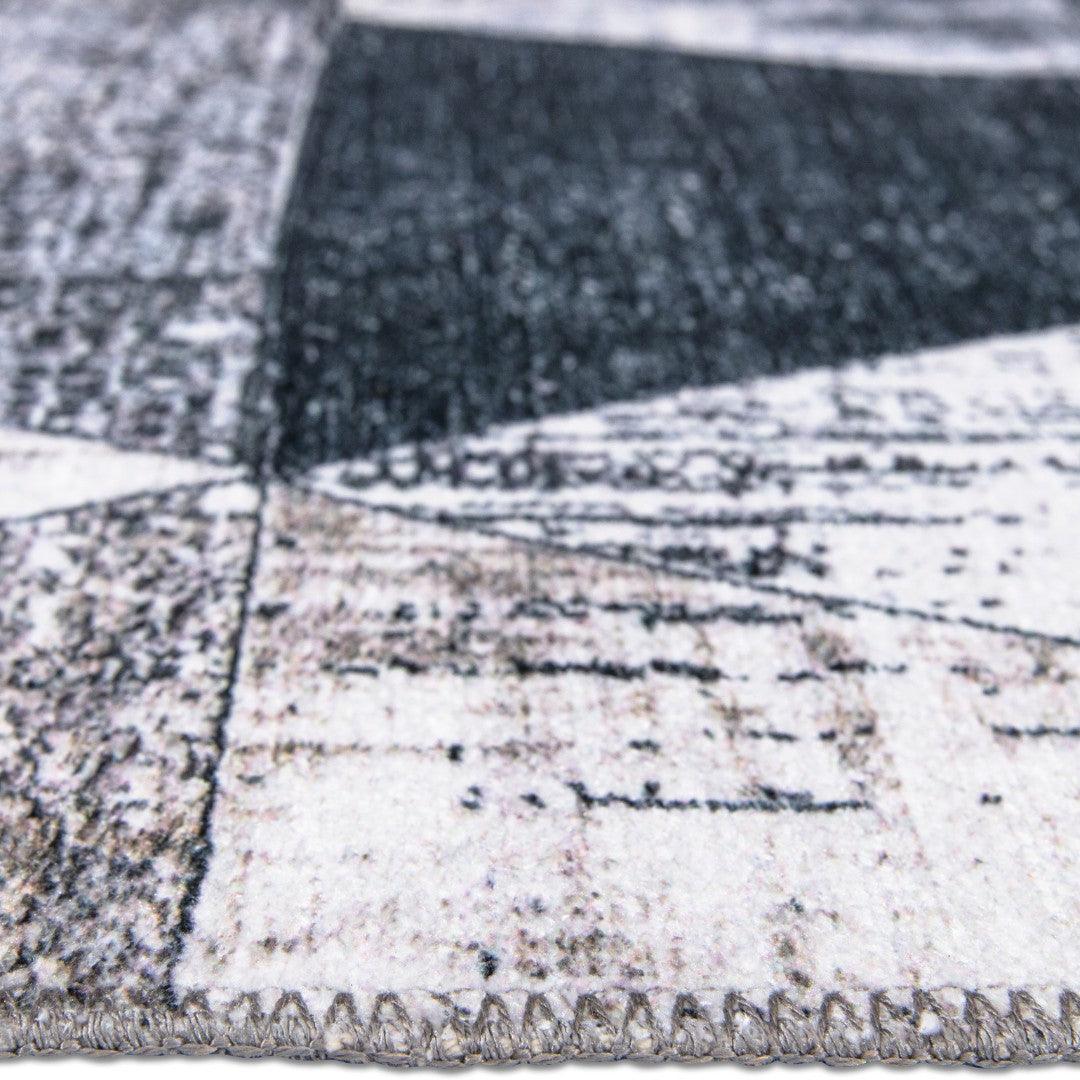 Machine Washable Modern Geometric Area Rug - Gray & Black - SAP-4JP1044-GRE-2X6-4.2.1 - Arconiz