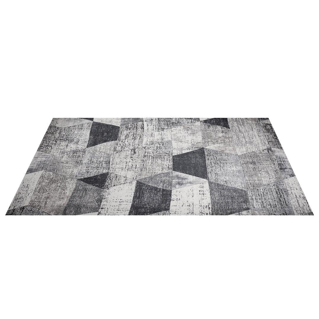 Machine Washable Modern Geometric Area Rug - Gray & Black - SAP-4JP1044-GRE-2X6-4.2.1 - Arconiz