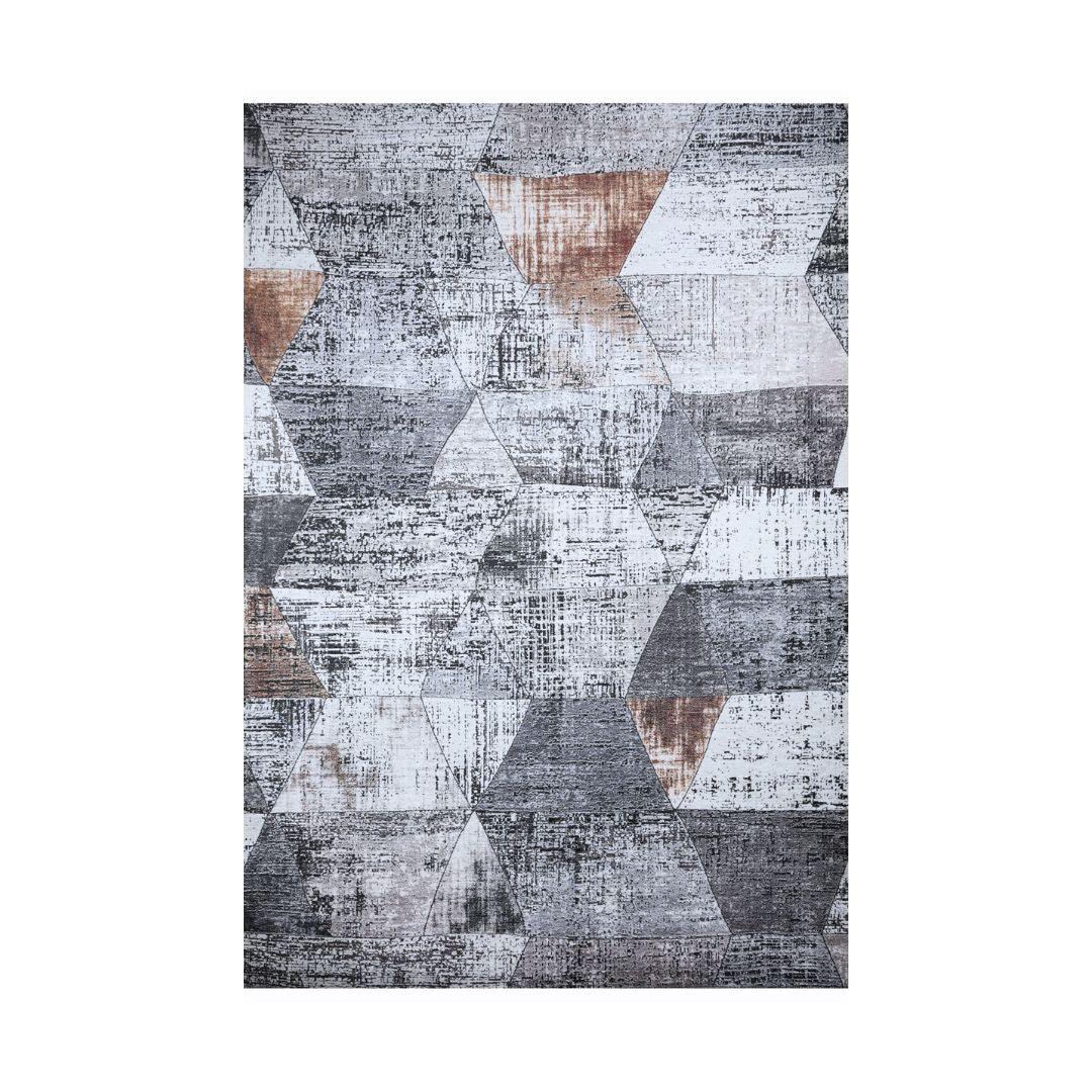 Machine Washable Geometric Pattern Distressed Blue & Gray Area Rug - SAP-P1044-MUL-8X10-4.2.1 - Arconiz