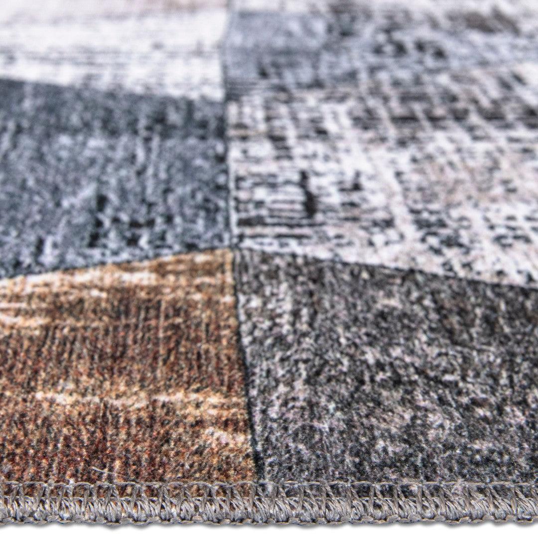 Machine Washable Geometric Pattern Distressed Blue & Gray Area Rug - SAP-P1044-MUL-2X6-4.2.1 - Arconiz