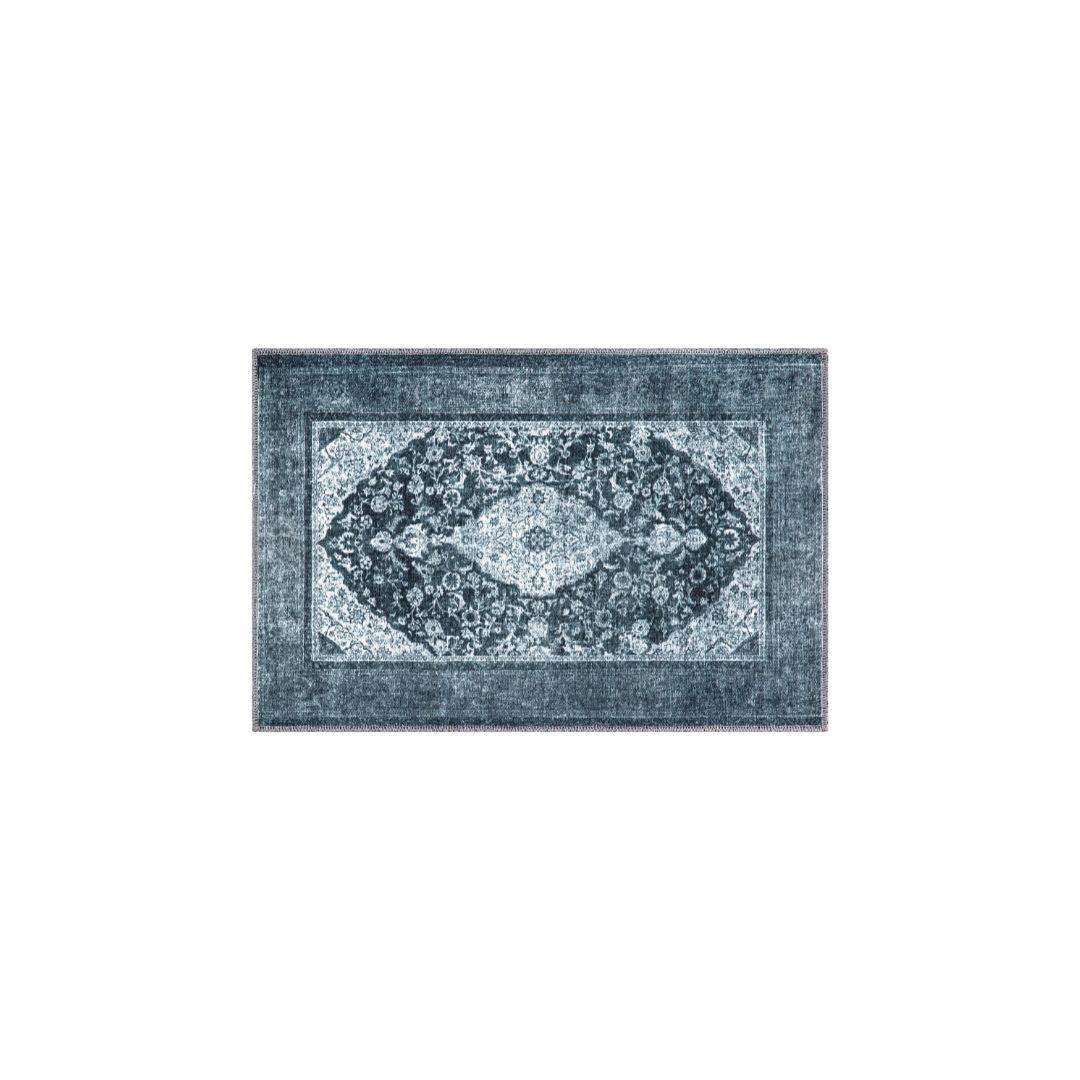 Machine Washable Area Rug, Blue and Gray Distressed - SAP-P1071-GRE-2X3-2.3.1 - Arconiz
