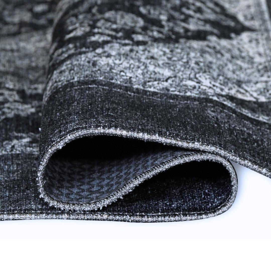 Machine Washable Area Rug, Blue and Gray Distressed - SAP-P1071-GRE-2X3-2.3.1 - Arconiz