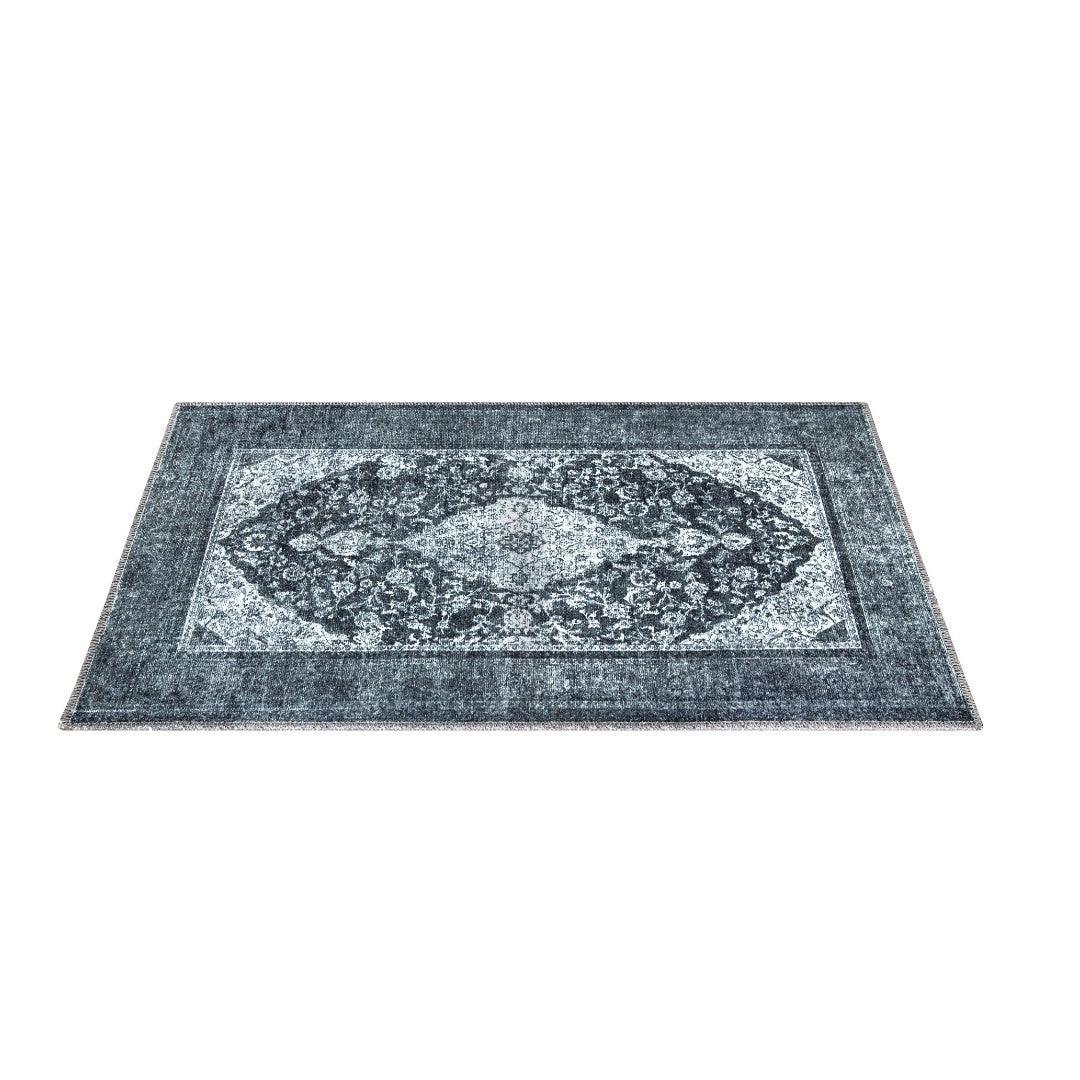 Machine Washable Area Rug, Blue and Gray Distressed - SAP-P1071-GRE-2X3-2.3.1 - Arconiz