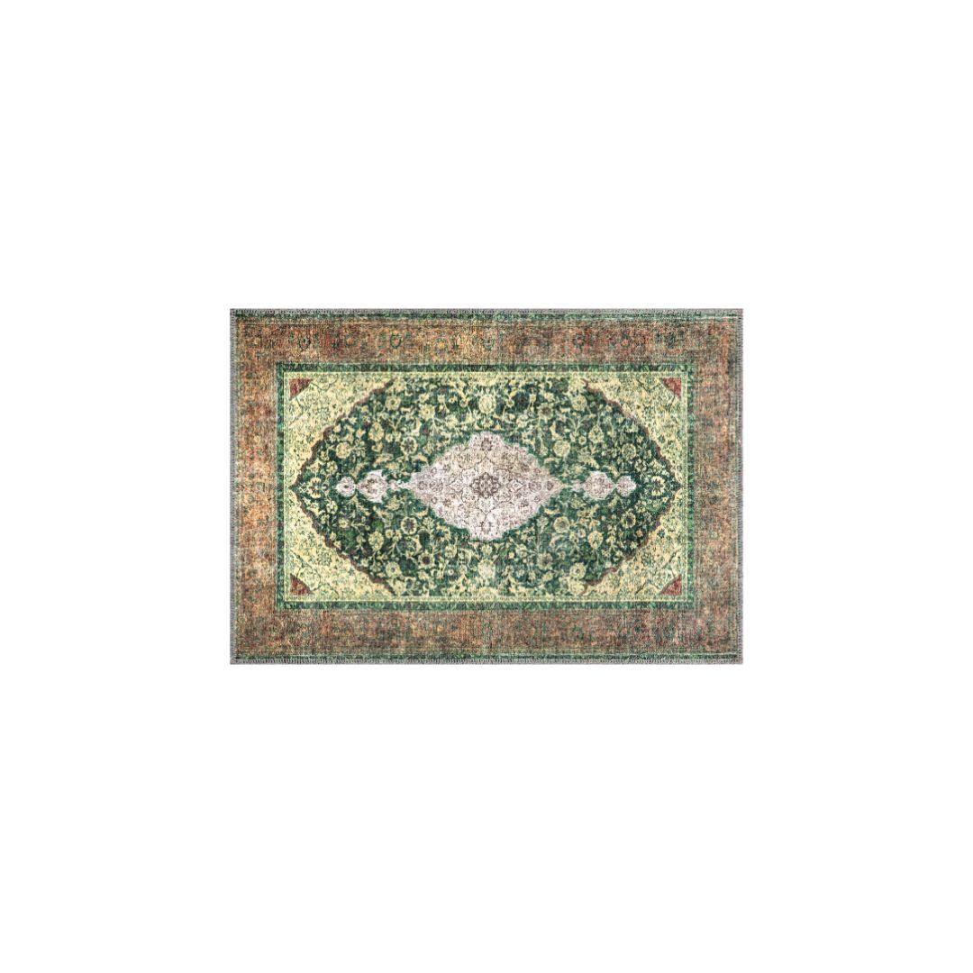 Machine Washable Green Area Rug, Eco-Friendly and Kid-Friendly - SAP-P1071-GREN-2X3-2.3.1 - Arconiz