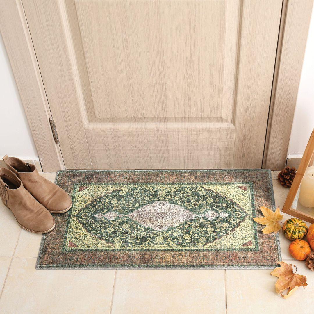 Machine Washable Green Area Rug, Eco-Friendly and Kid-Friendly - SAP-P1071-GREN-2X3-2.3.1 - Arconiz