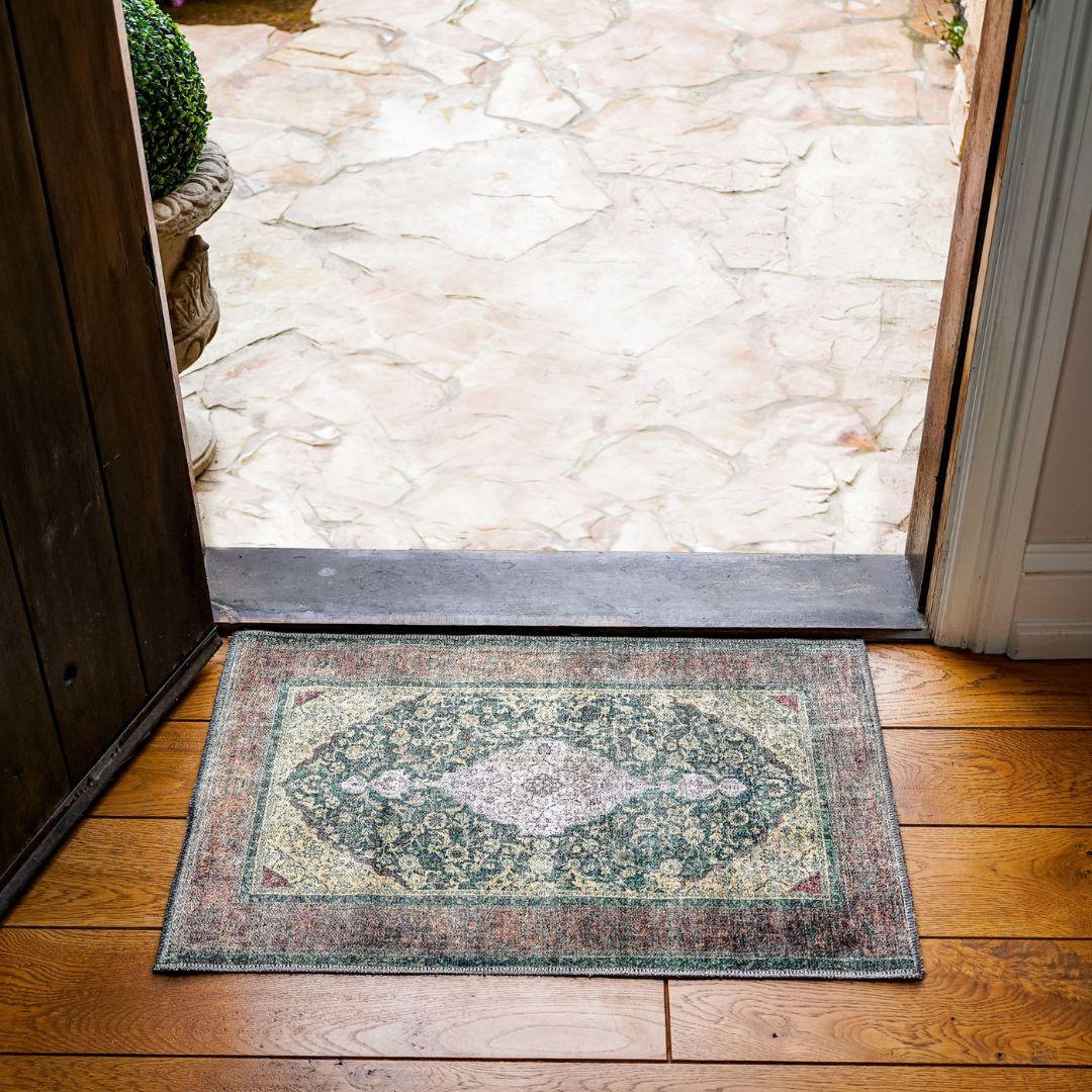 Machine Washable Green Area Rug, Eco-Friendly and Kid-Friendly - SAP-P1071-GREN-2X3-2.3.1 - Arconiz