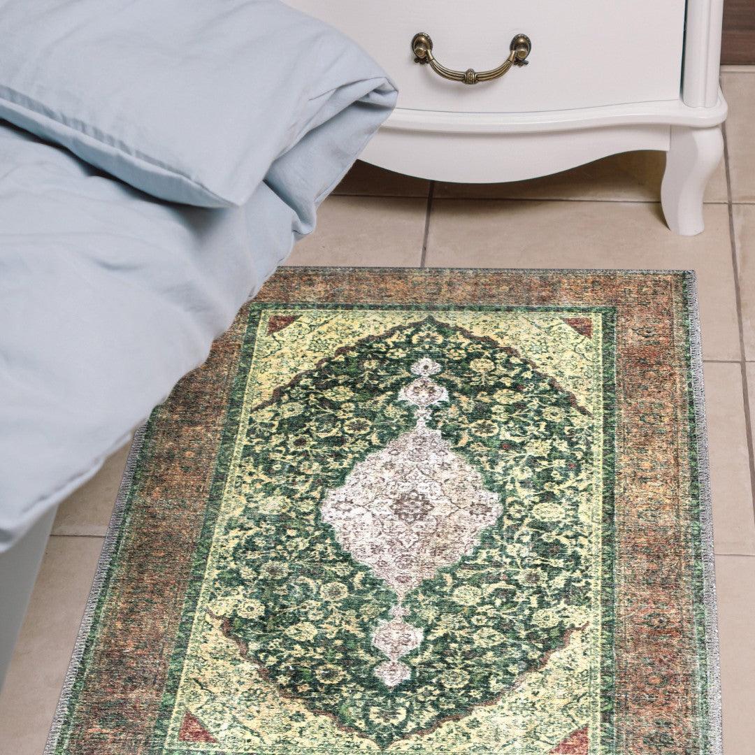 Machine Washable Green Area Rug, Eco-Friendly and Kid-Friendly - SAP-P1071-GREN-2X3-2.3.1 - Arconiz