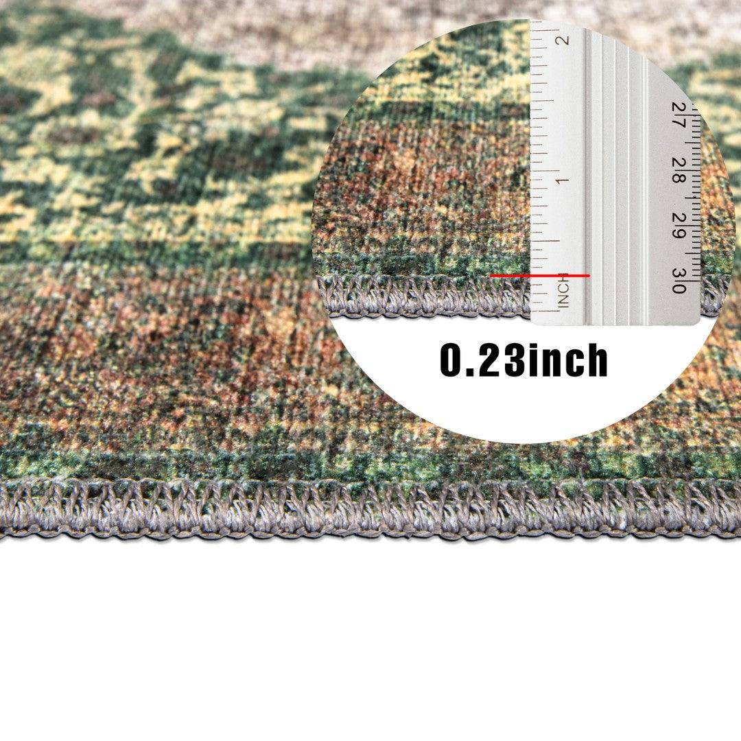 Machine Washable Green Area Rug, Eco-Friendly and Kid-Friendly - SAP-P1071-GREN-2X3-2.3.1 - Arconiz