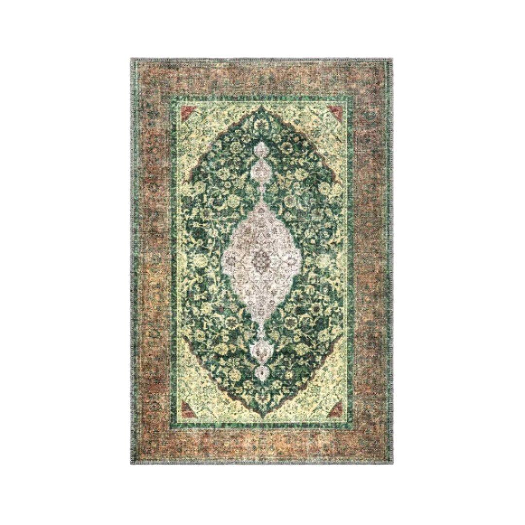 Machine Washable Green Area Rug, Eco-Friendly and Kid-Friendly - SAP-P1071-GREN-2X3-2.3.1 - Arconiz
