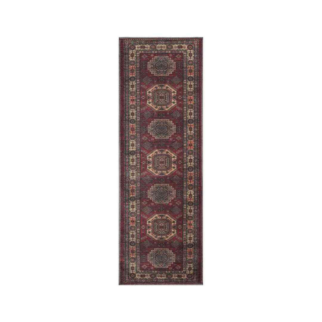 Machine Washable Burgundy Area Rug, Eco-Friendly, Recycled - SAP-P1098-BUR-2X6-4.1.1 - Arconiz