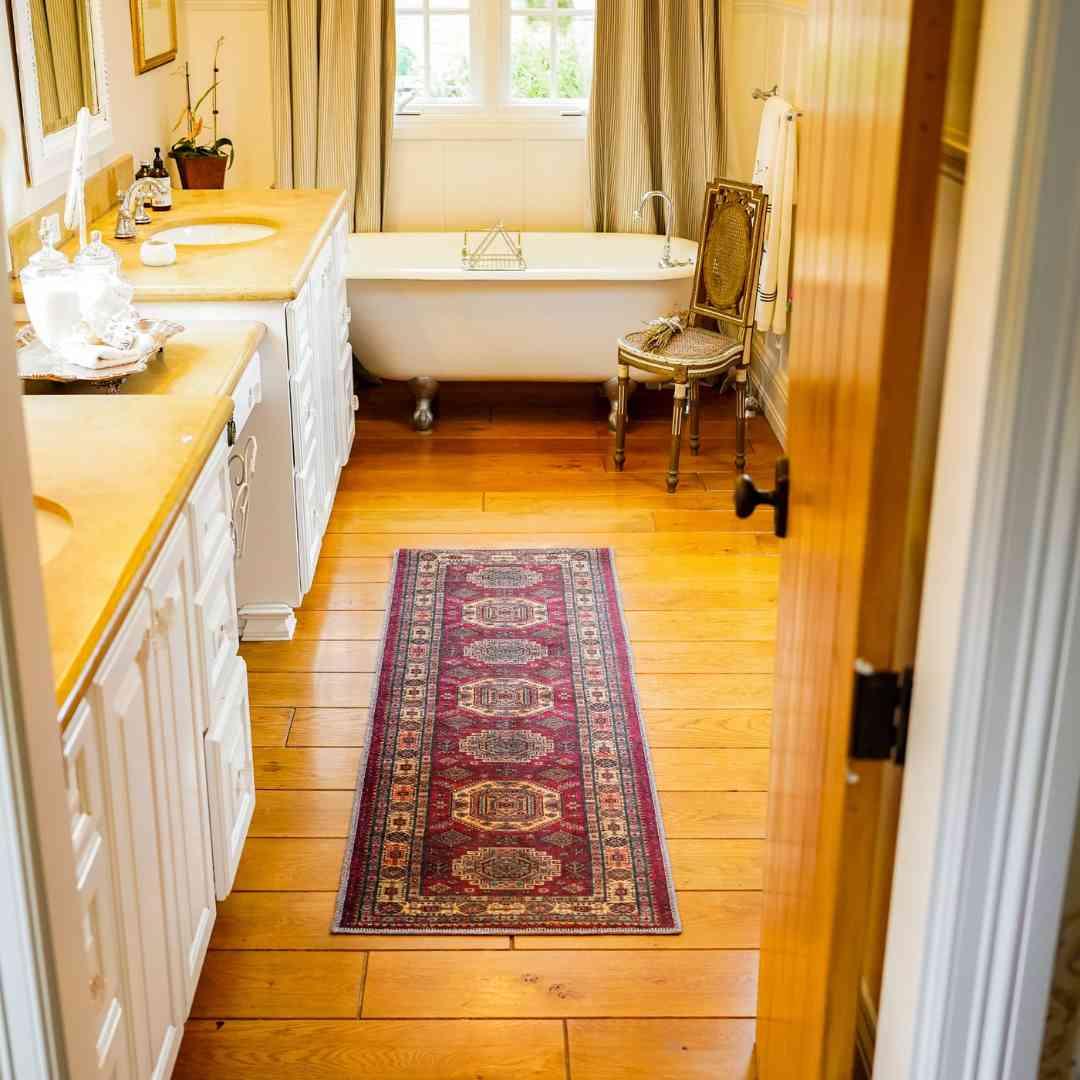 Machine Washable Burgundy Area Rug, Eco-Friendly, Recycled - SAP-P1098-BUR-2X3-4.1.1 - Arconiz