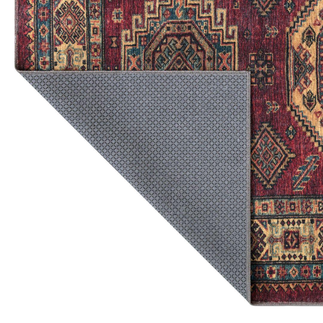 Machine Washable Burgundy Area Rug, Eco-Friendly, Recycled - SAP-P1098-BUR-2X3-4.1.1 - Arconiz