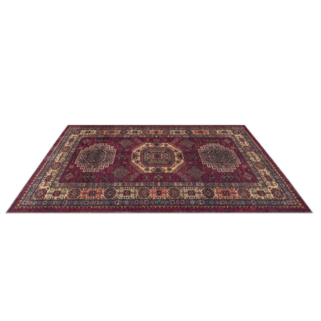 Machine Washable Burgundy Area Rug, Eco-Friendly, Recycled - SAP-P1098-BUR-2X3-4.1.1 - Arconiz