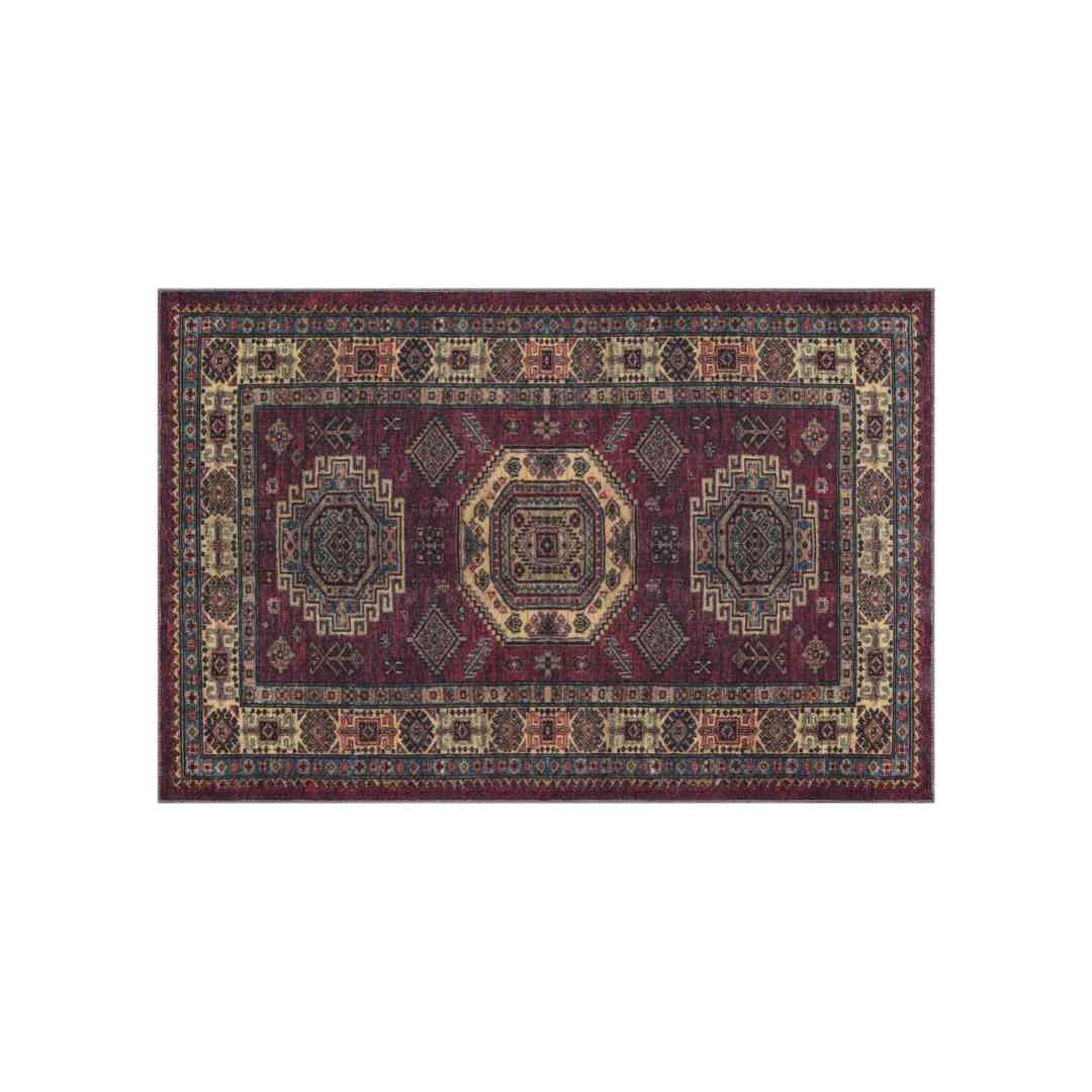 Machine Washable Burgundy Area Rug, Eco-Friendly, Recycled - SAP-2KKP1098-BUR-3X5-4.1.1 - Arconiz