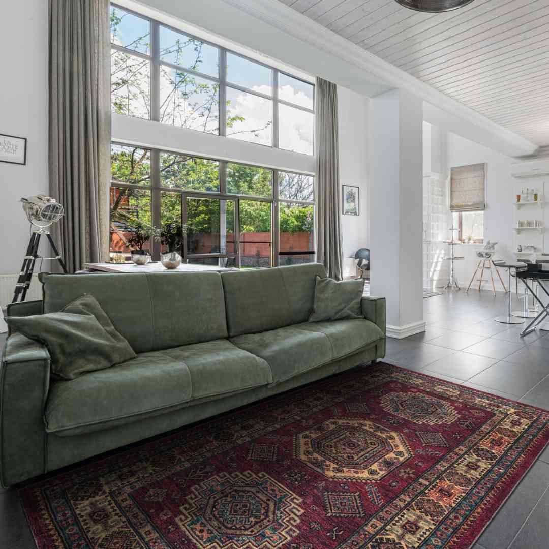 Machine Washable Burgundy Area Rug, Eco-Friendly, Recycled - SAP-P1098-BUR-2X3-4.1.1 - Arconiz